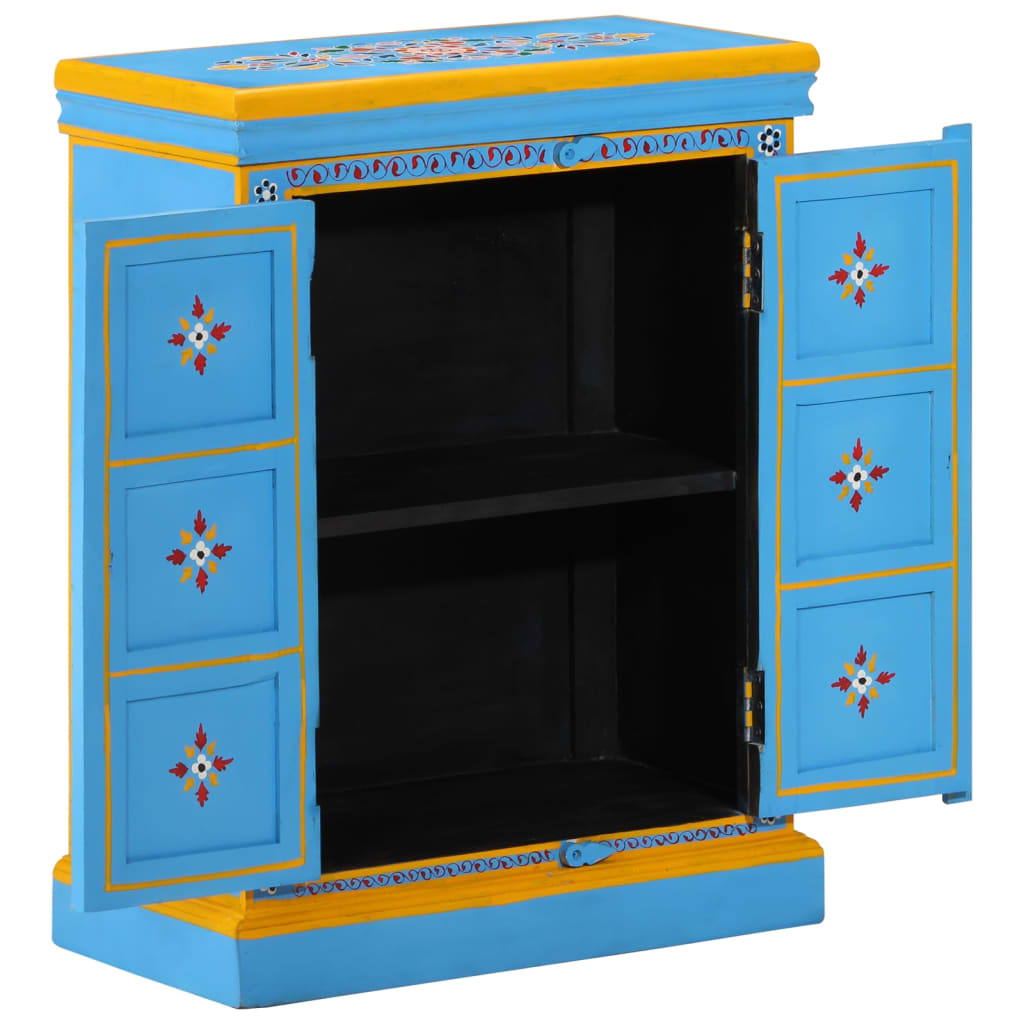 vidaXL Sideboard Massivholz Mango Türkis Handbemalt