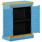 vidaXL Sideboard Massivholz Mango Türkis Handbemalt
