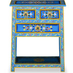 vidaXL Sideboard mit Schubladen Massivholz Mango Türkis Handbemalt