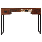 vidaXL Schreibtisch Massivholz Akazie und Echtleder 117x50x76 cm