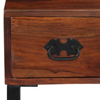 vidaXL Schreibtisch Massivholz Akazie und Echtleder 117x50x76 cm
