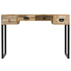 vidaXL Schreibtisch Mangoholz Massiv und Echtleder 117x50x76 cm