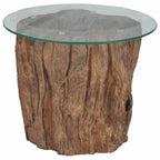 vidaXL Couchtisch Teak Glas 50x40 cm