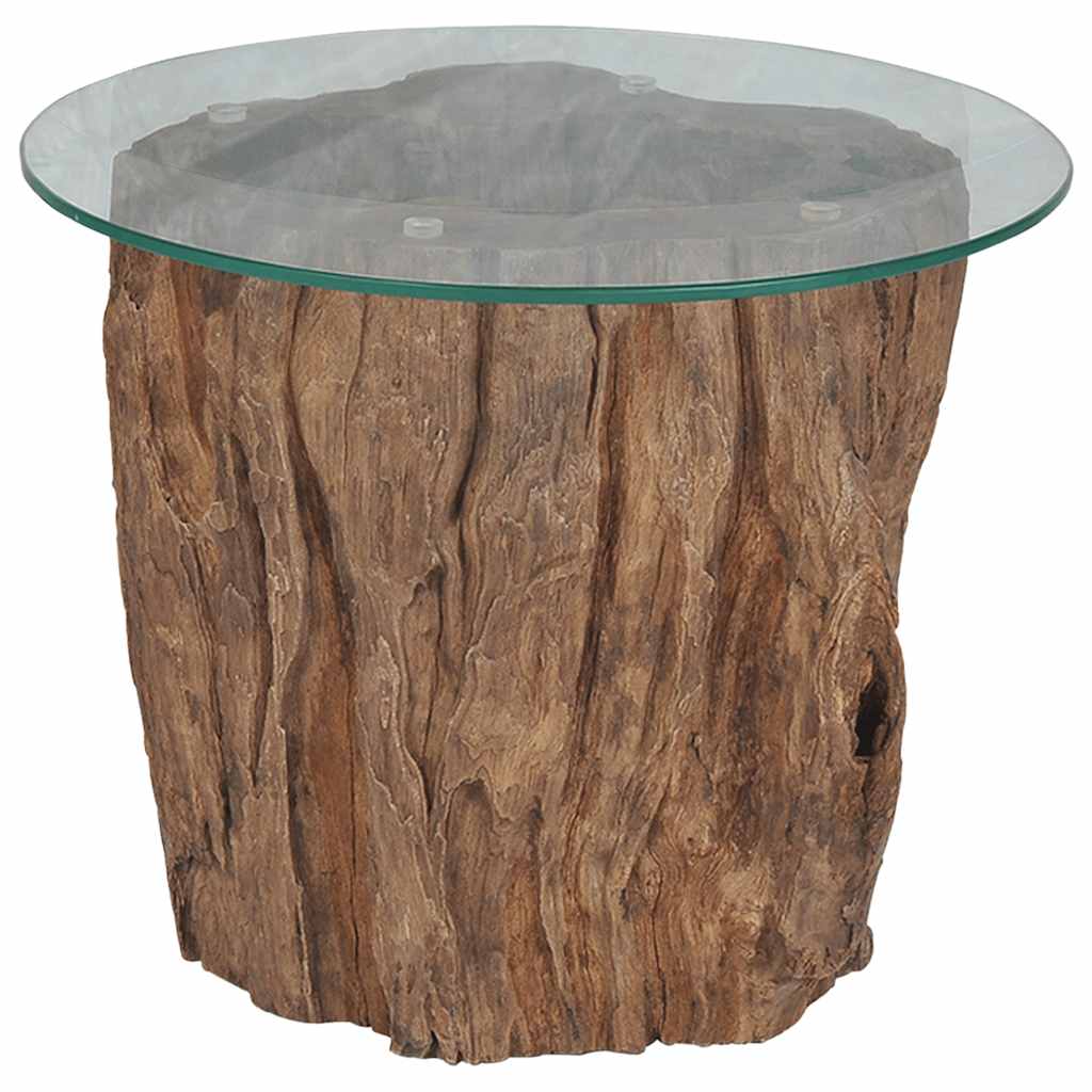 vidaXL Couchtisch Teak Glas 50x40 cm