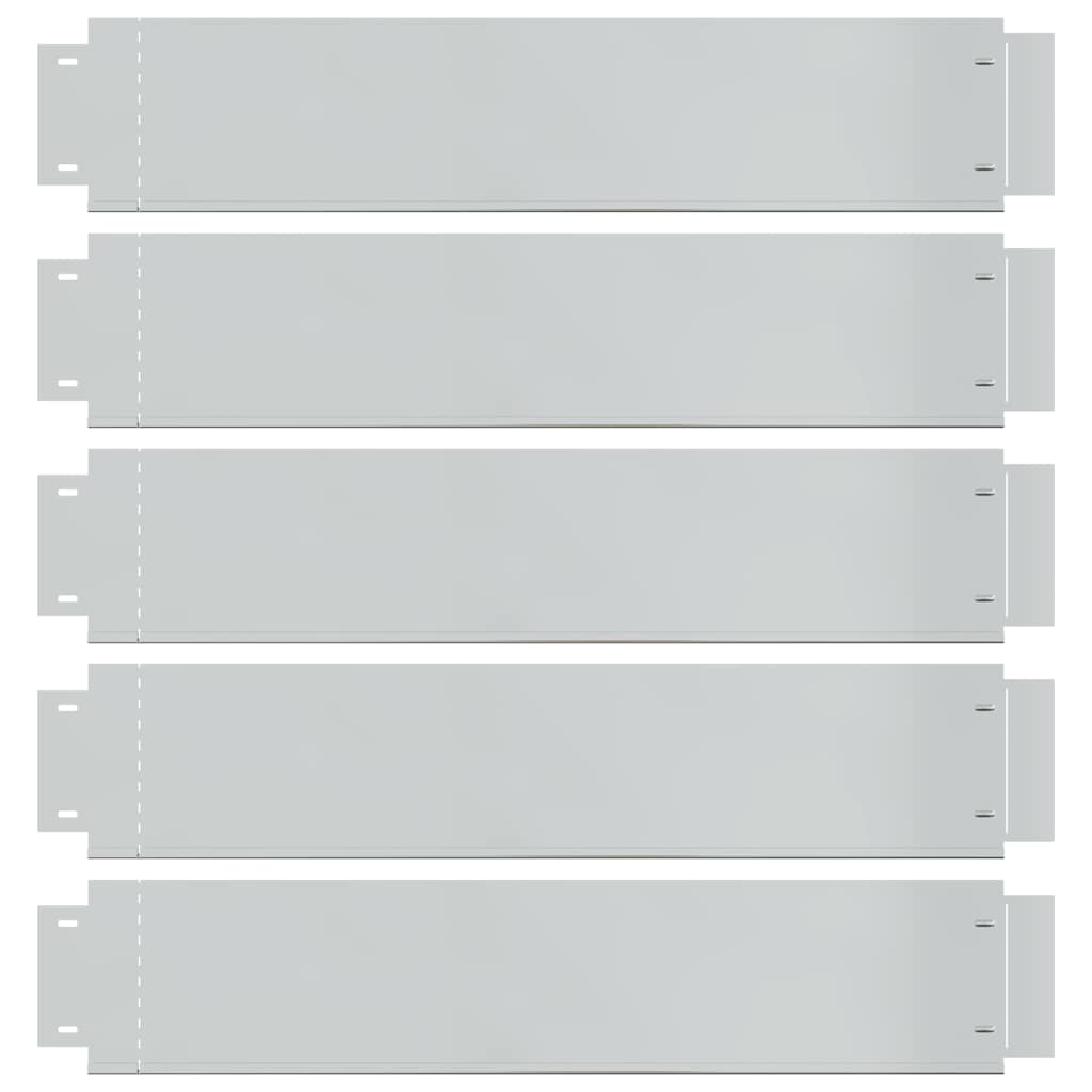 vidaXL Rasenzäune 5 Stk. Verzinkter Stahl 100x19 cm