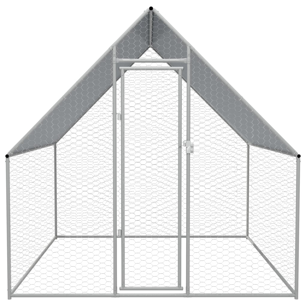 vidaXL Outdoor-Hühnerkäfig 2x2x1,92 m Verzinkter Stahl