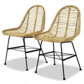 vidaXL Esszimmerstühle 2 Stk. Natur Rattan