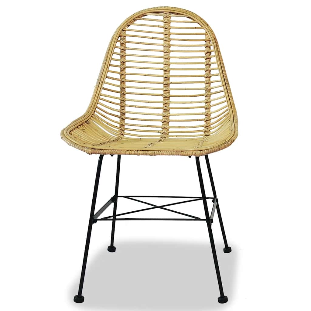 vidaXL Esszimmerstühle 2 Stk. Natur Rattan