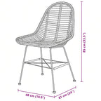 vidaXL Esszimmerstühle 2 Stk. Natur Rattan