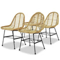 vidaXL Esszimmerstühle 4 Stk. Natur Rattan