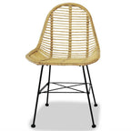 vidaXL Esszimmerstühle 4 Stk. Natur Rattan