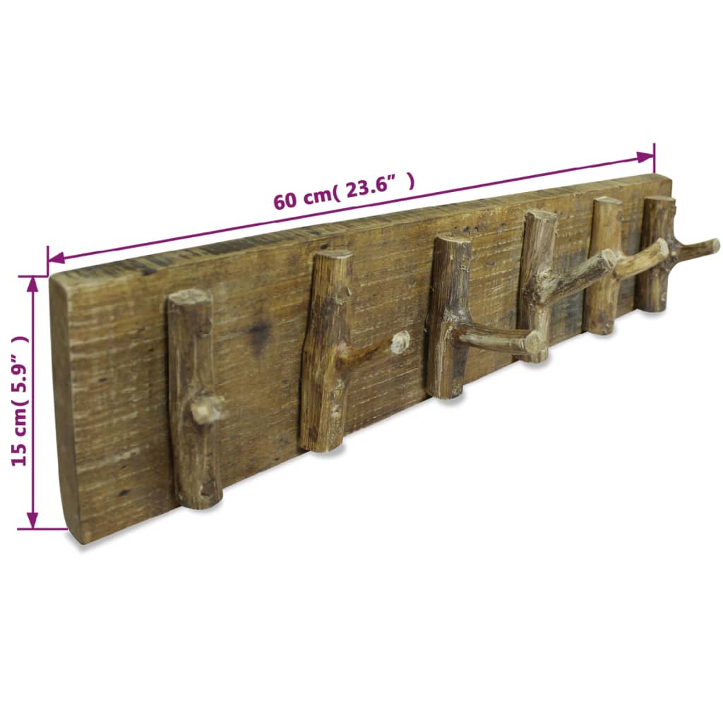 vidaXL Garderobenleiste Gemischtes Altholz 60x15 cm