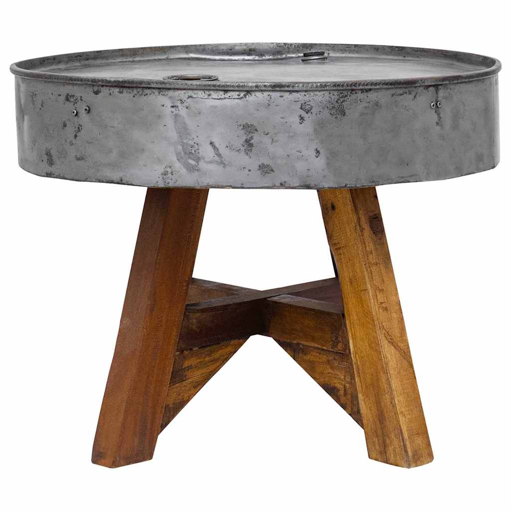 vidaXL Couchtisch Gemischtes Altholz 60x45 cm Silbern