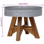 vidaXL Couchtisch Gemischtes Altholz 60x45 cm Silbern