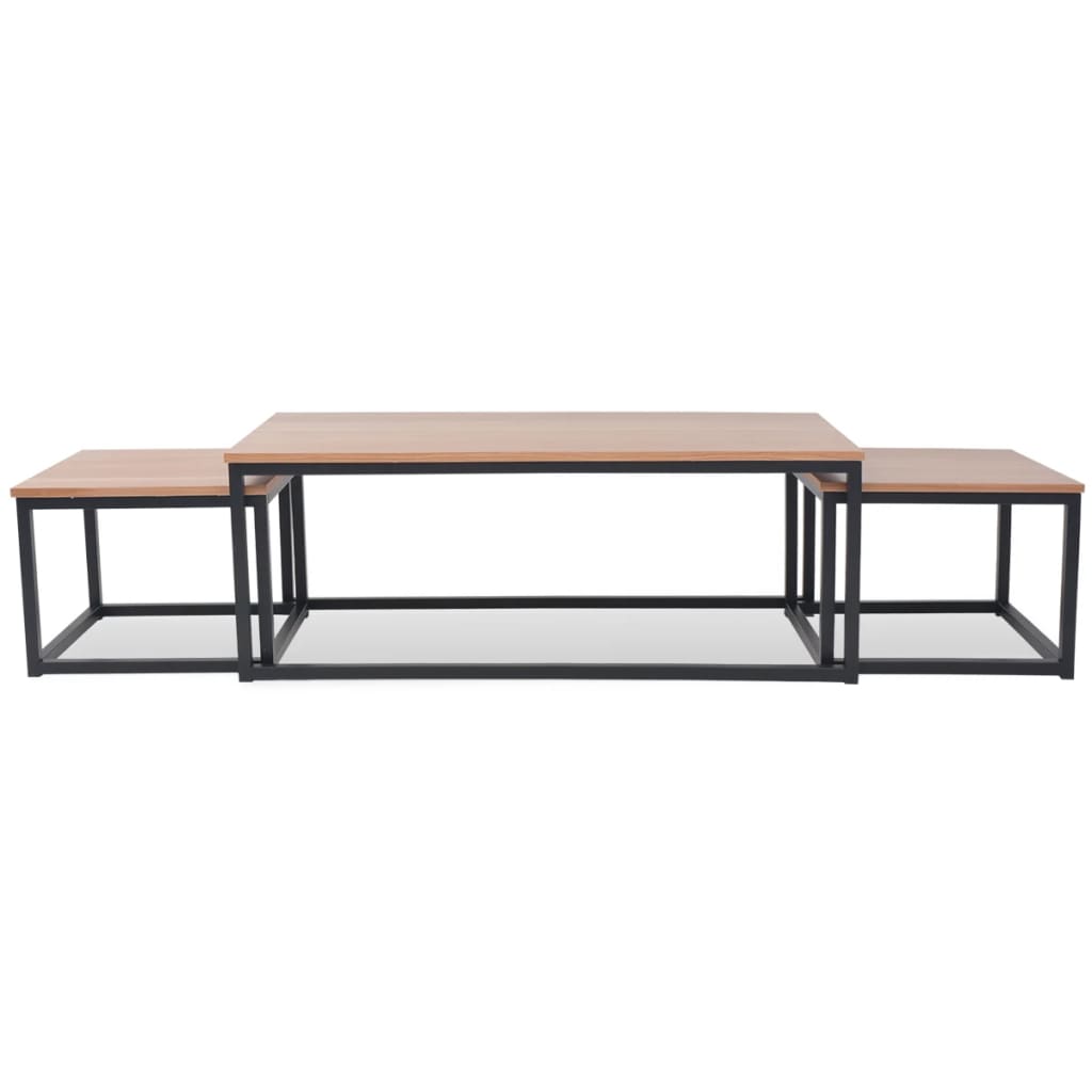 vidaXL 3-tlg. Couchtisch-Set Eschenholz
