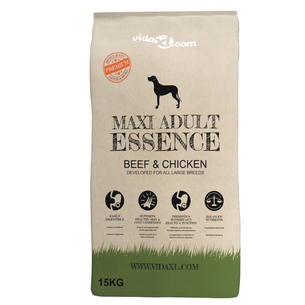 vidaXL Trockenfutter für Hunde Maxi Adult Essence Beef & Chicken 15 kg