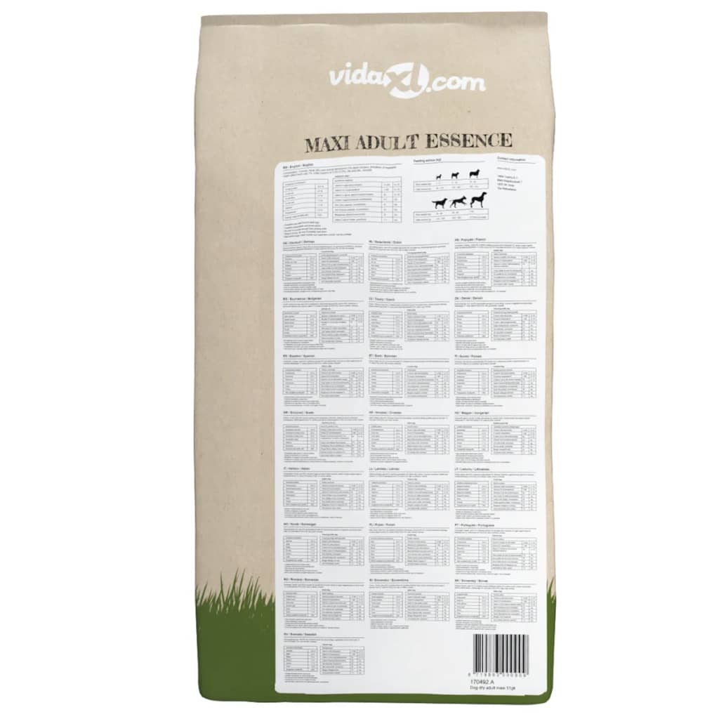 vidaXL Trockenfutter für Hunde Maxi Adult Essence Beef & Chicken 15 kg