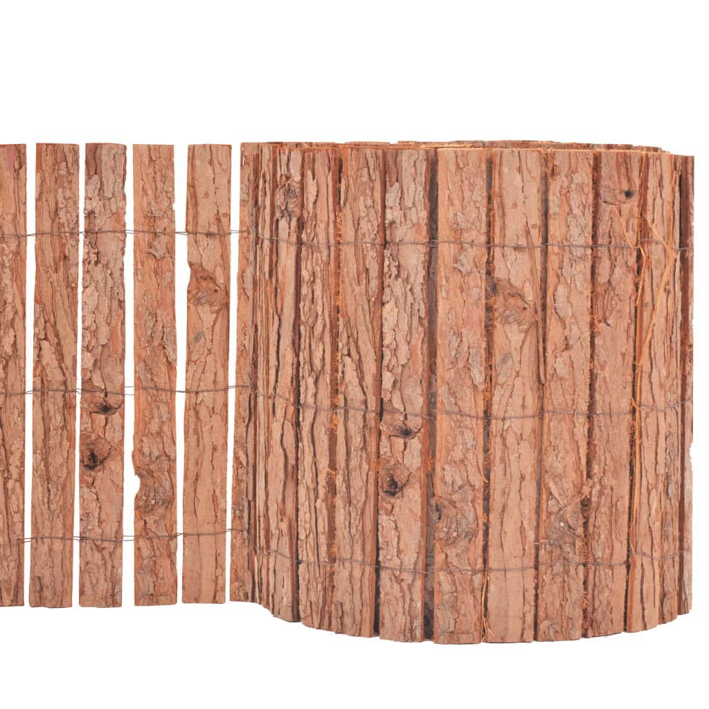 vidaXL Gartenzaun Rinde 1000×30 cm