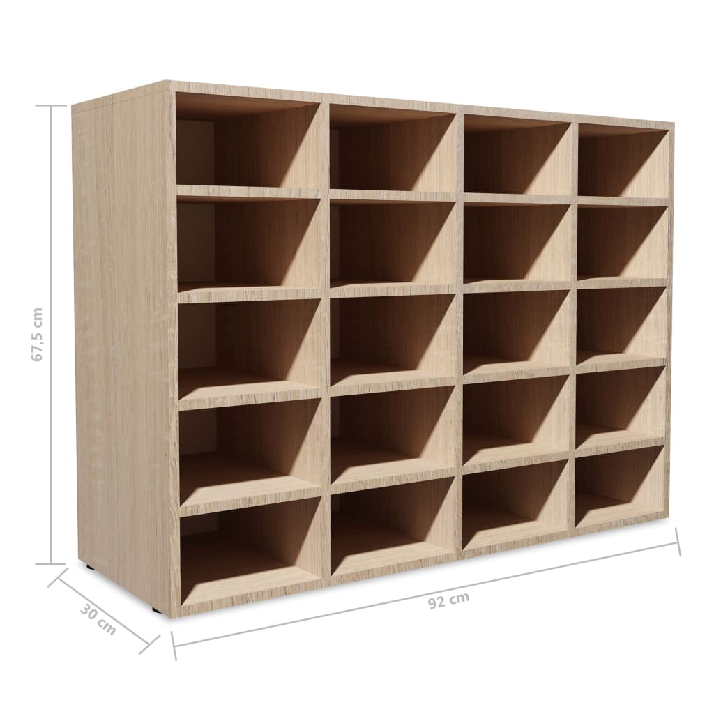 vidaXL Schuhregal Holzwerkstoff 92x30x67,5 cm Eichen-Optik