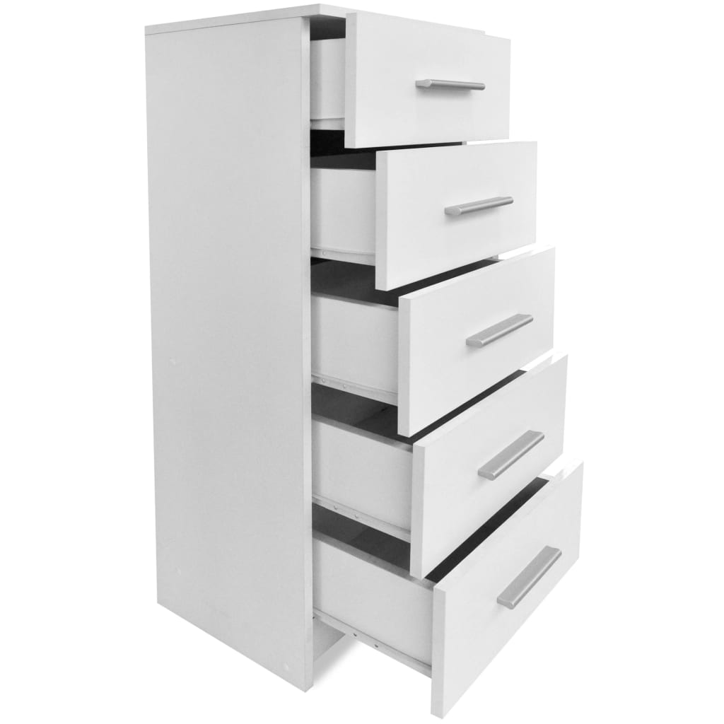 vidaXL Hochkommode Holzwerkstoff 41x35x106 cm Weiß