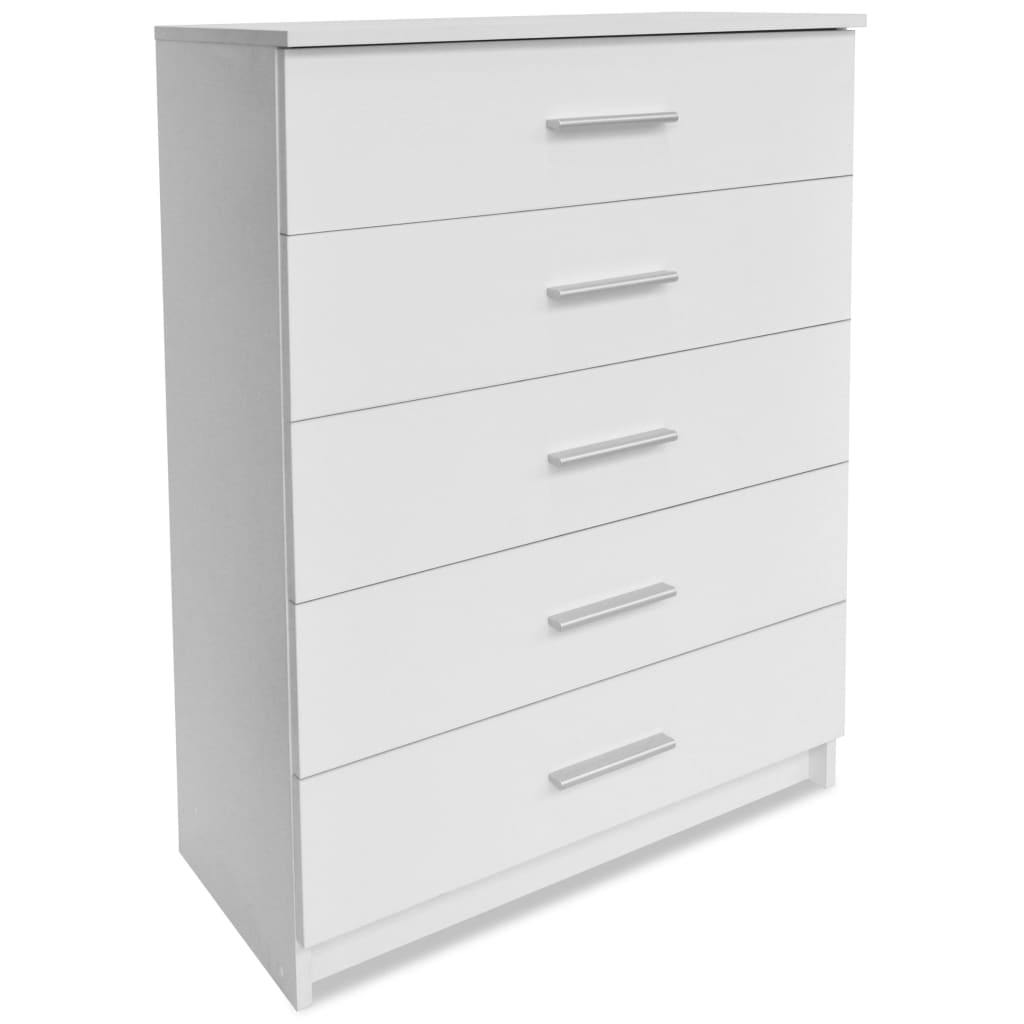 vidaXL Schubladenschrank Holzwerkstoff 71x35x106 cm Weiß