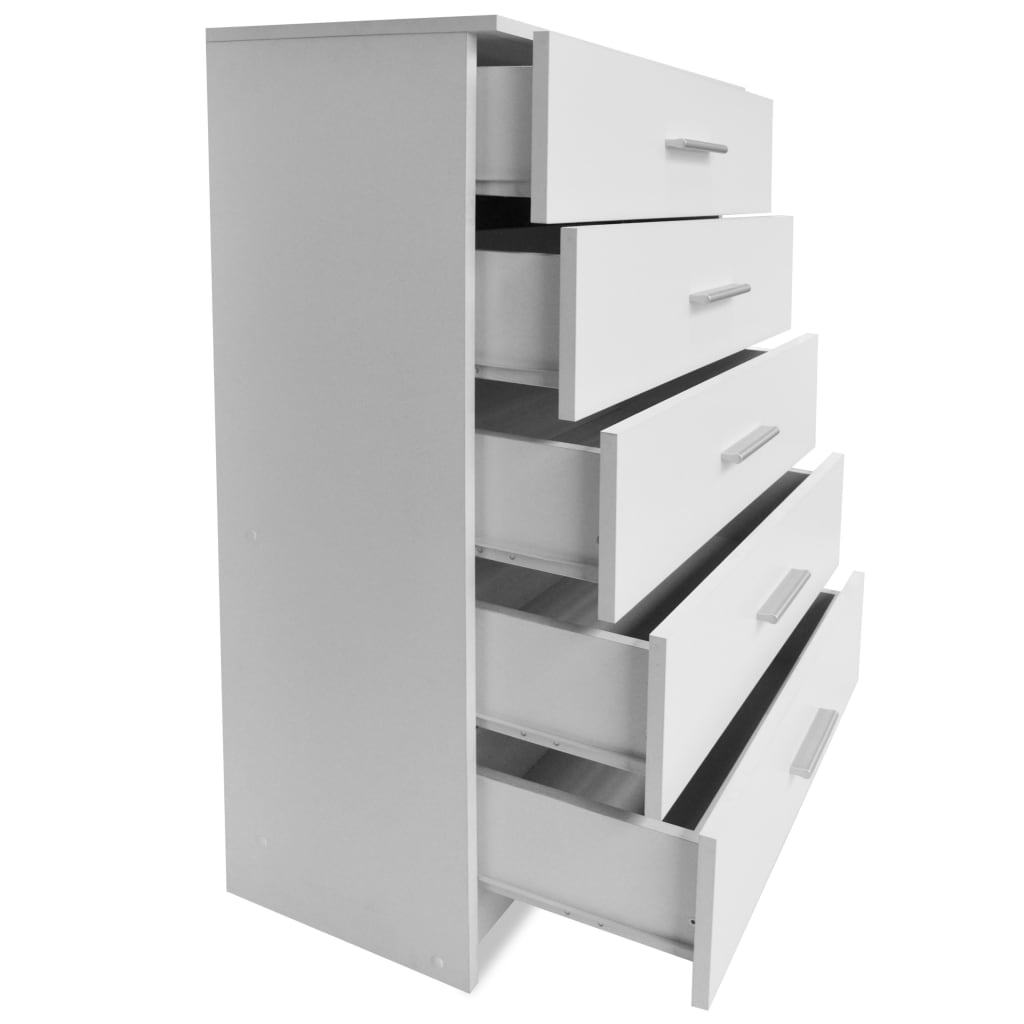 vidaXL Schubladenschrank Holzwerkstoff 71x35x106 cm Weiß