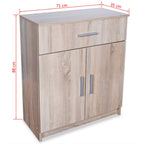 vidaXL Sideboard Holzwerkstoff 71x35x88 cm Eiche-Optik
