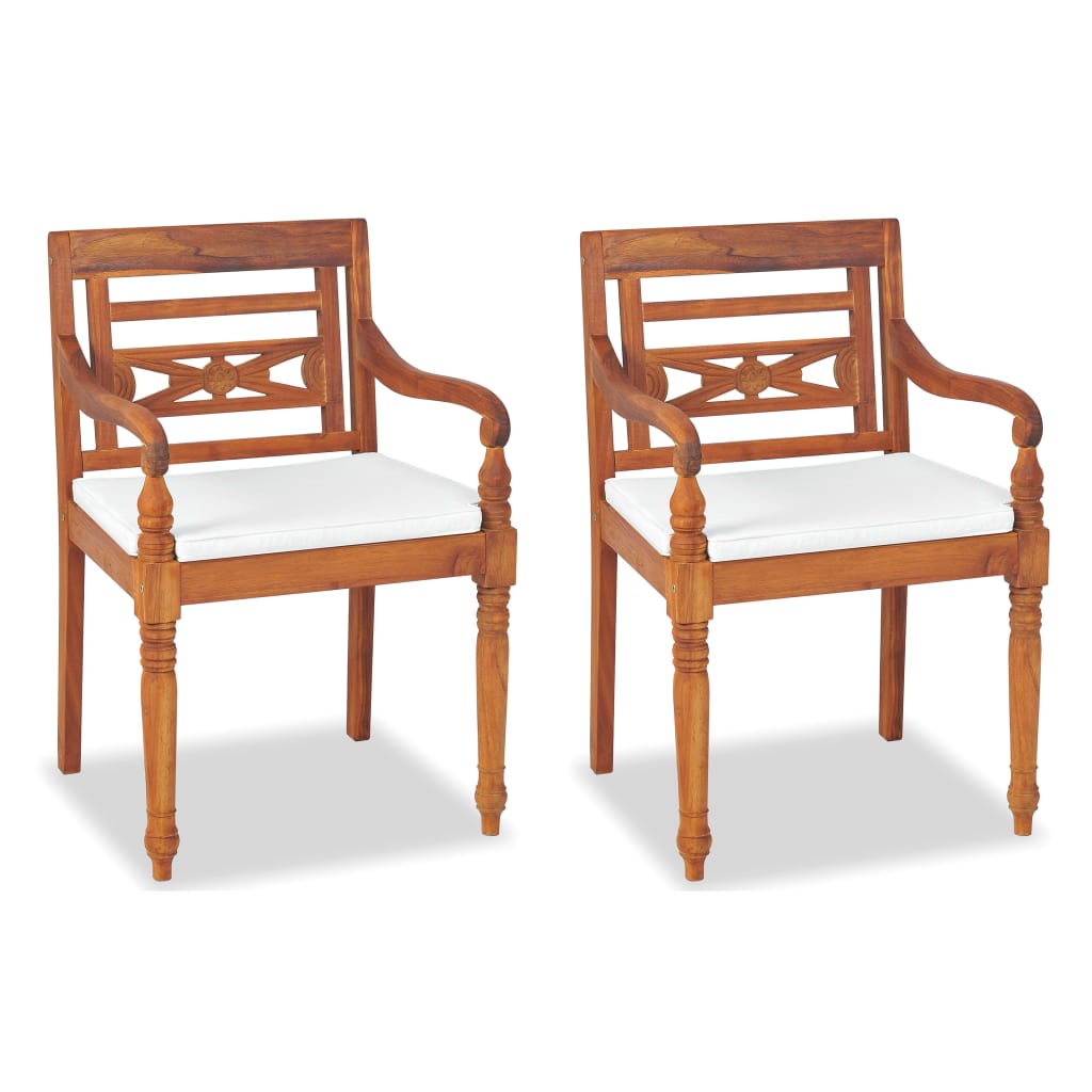 vidaXL 4-tlg. Garten-Lounge-Set mit Auflagen Massivholz Teak