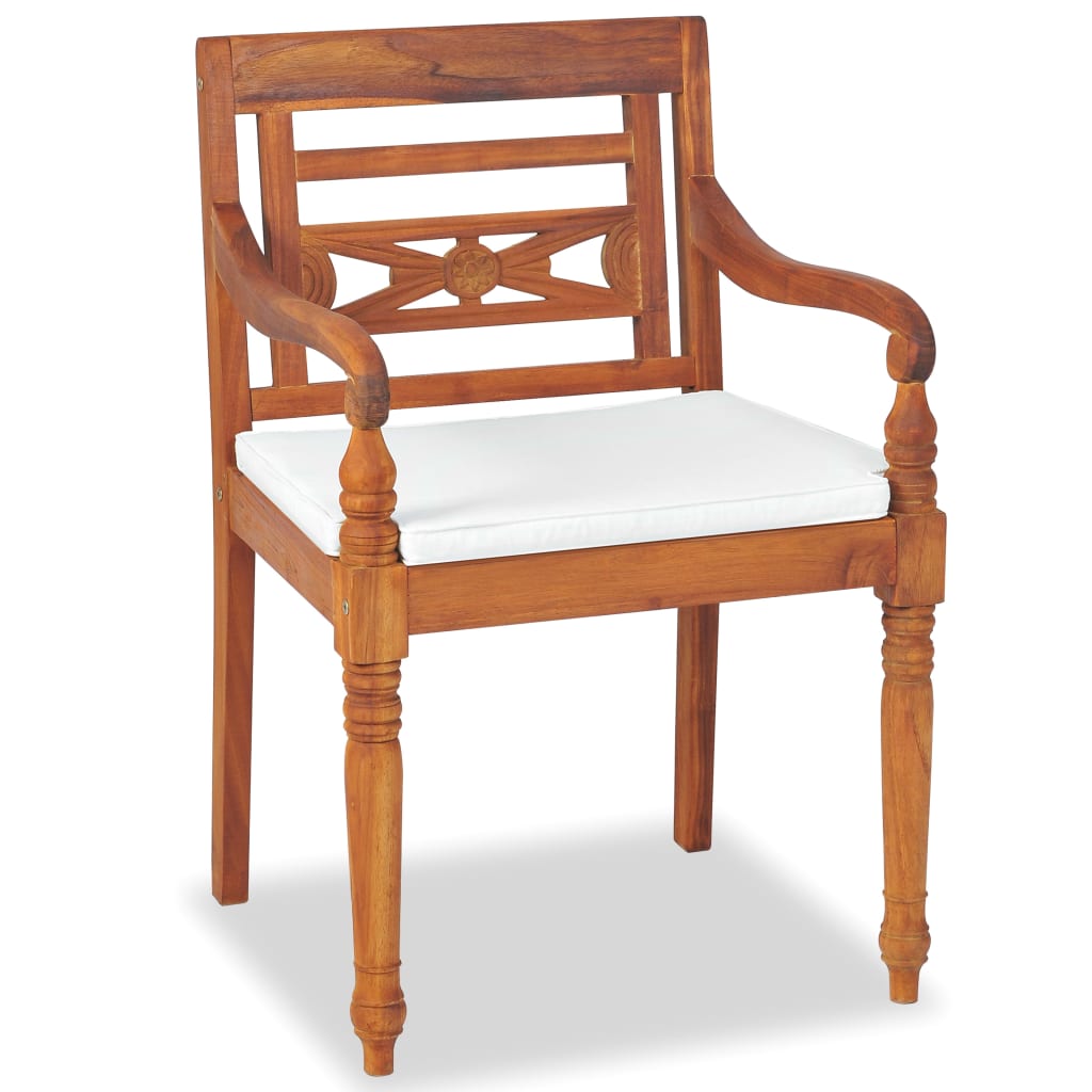 vidaXL 4-tlg. Garten-Lounge-Set mit Auflagen Massivholz Teak