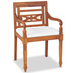 vidaXL 4-tlg. Garten-Lounge-Set mit Auflagen Massivholz Teak