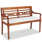 vidaXL 4-tlg. Garten-Lounge-Set mit Auflagen Massivholz Teak