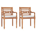 vidaXL Batavia-Stühle 2 Stk. mit Polstern Massivholz Teak
