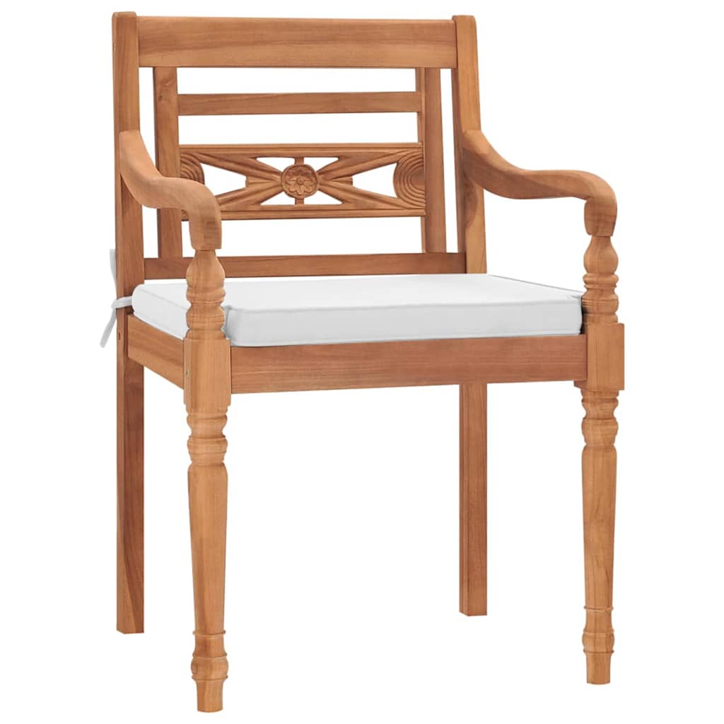 vidaXL Batavia-Stühle 2 Stk. mit Polstern Massivholz Teak