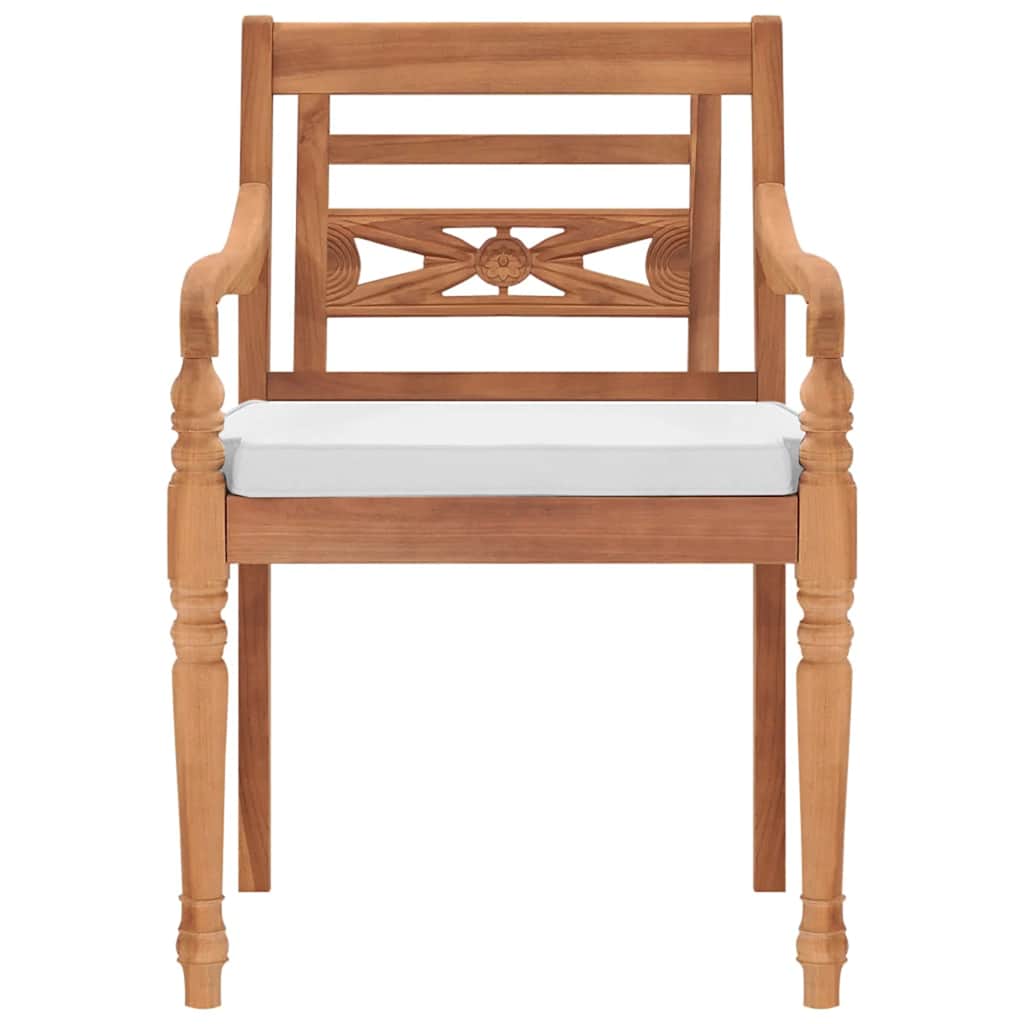 vidaXL Batavia-Stühle 2 Stk. mit Polstern Massivholz Teak