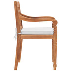 vidaXL Batavia-Stühle 2 Stk. mit Polstern Massivholz Teak