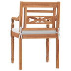 vidaXL Batavia-Stühle 2 Stk. mit Polstern Massivholz Teak
