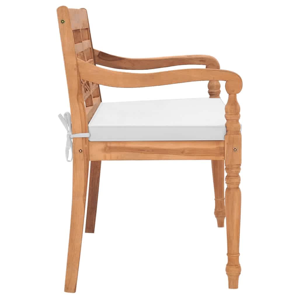 vidaXL Batavia Gartenbank mit Polstern 120 cm Teak