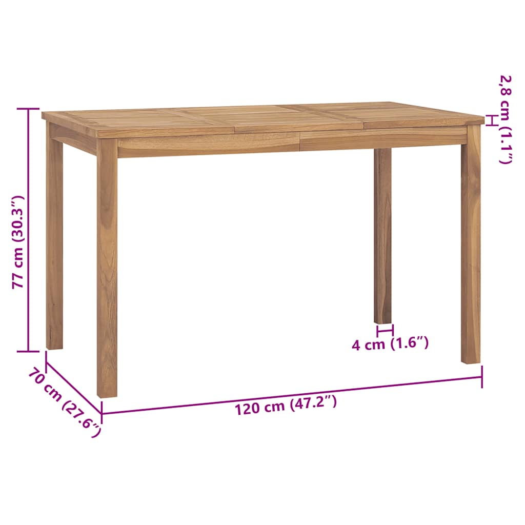 vidaXL Batavia Gartenbank mit Polstern 120 cm Teak