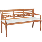 vidaXL Batavia Gartenbank mit Polstern 120 cm Teak