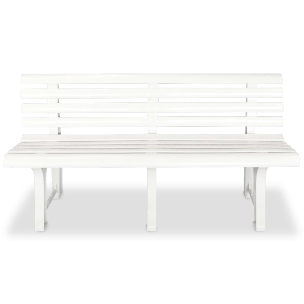 vidaXL Gartenbank 145,5 cm Kunststoff Weiß