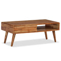 vidaXL Couchtisch mit Schublade Massivholz Geschnitzt 100x50x40 cm