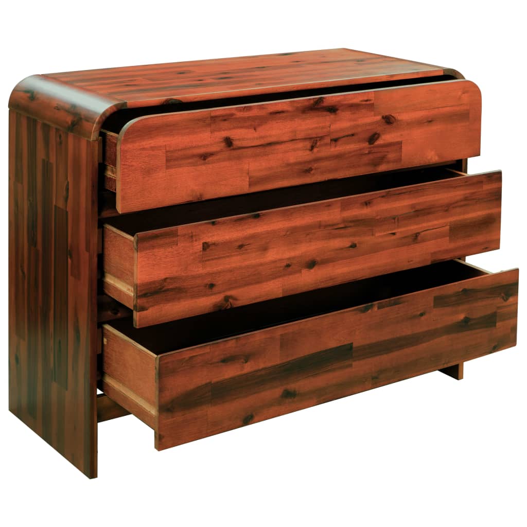 vidaXL Schubladenschrank Akazienholz Massiv 90 x 37 x 75 cm