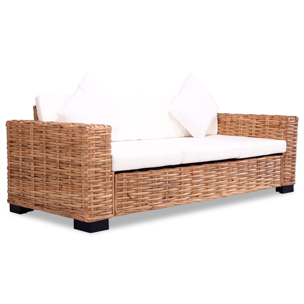 vidaXL Sofa-Set 15-tlg. Natur Rattan