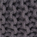 vidaXL Handgestrickter Pouf Baumwolle 50 x 35 cm Grau