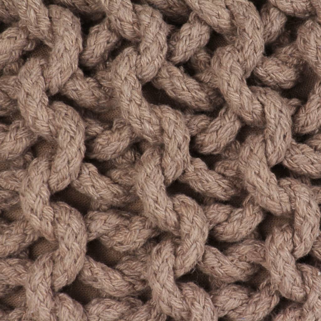 vidaXL Handgestrickter Pouf Baumwolle 50 x 35 cm Grau