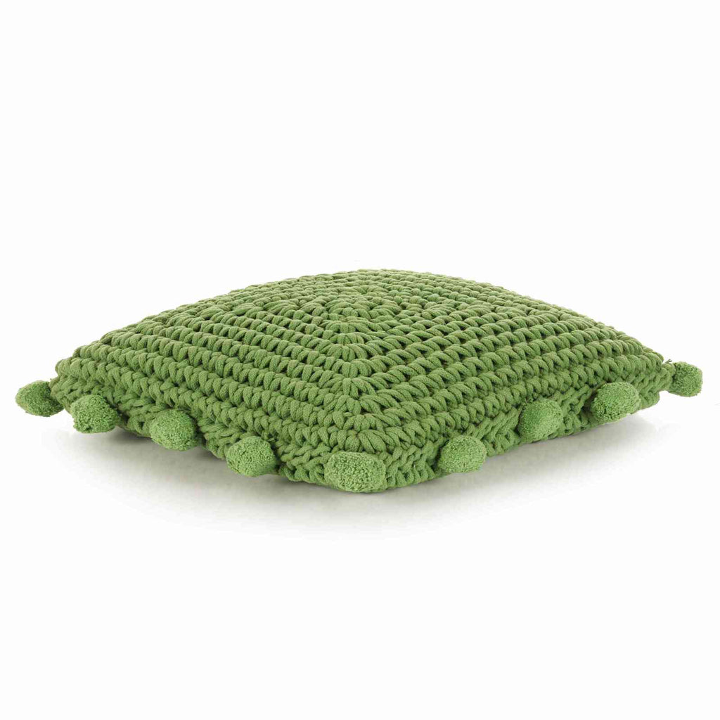 vidaXL Wurfkissen Geflecht mit Kissen Grün 50 x 50 cm Baumwolle