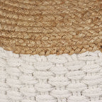 vidaXL Pouf Gewebt/Gestrickt Jute Baumwolle 50 x 35 cm Weiß