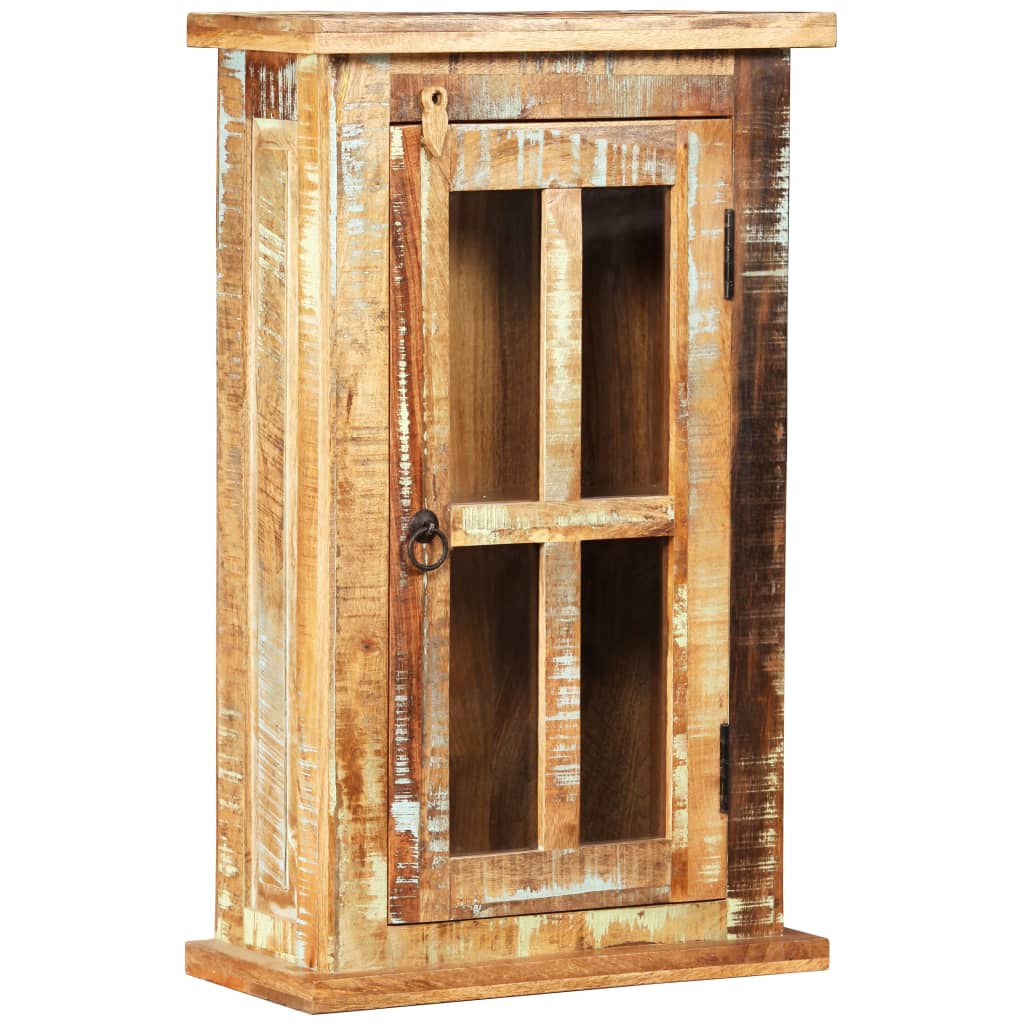 vidaXL Wandschrank Altholz Massiv 44x21x72 cm