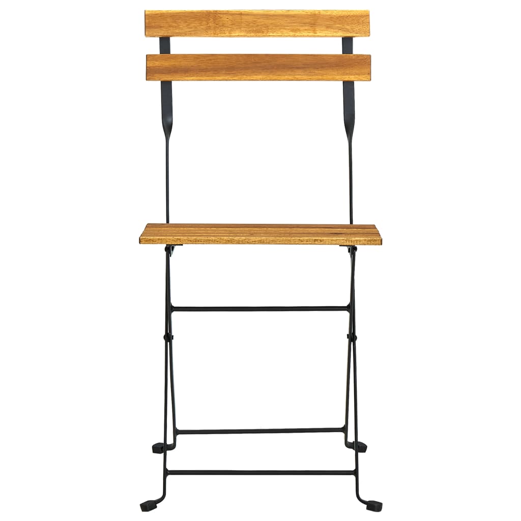 vidaXL Klappbare Gartenstühle 2 Stk. Stahl und Massivholz Akazie