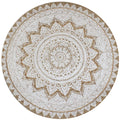 vidaXL Teppich Jute Geflochten Bedruckt  90 cm Rund